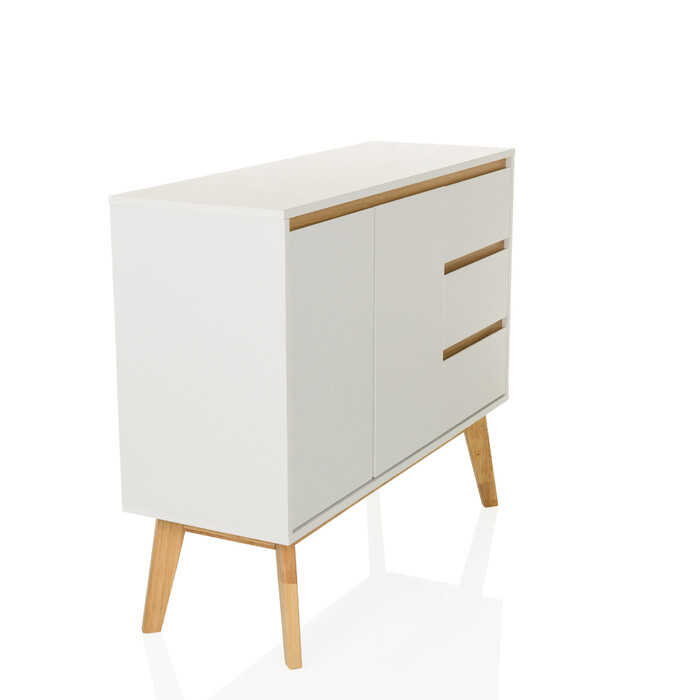 Сервант / комод TAROLO I 97x34x80 см 3 шухляди 2 двері білий hjh LIVING