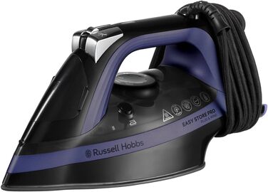 Парова праска Russell Hobbs One-Perfect-Temp 2400Вт з керамічною підошвою, антикальком, самочищенням, потужний паровий удар 200г, універсальна температура для всіх тканин, компактне зберігання кабелю