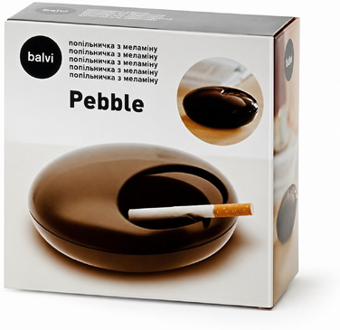 Преміум попільничка Balvi Pebble з кришкою, чорна