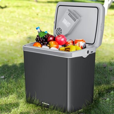 Електричний автохолодильник Kühlbox 32л: охолодження та підігрів 12/230V, сірий. Для авто, вантажівок, кемпінгу, човнів.