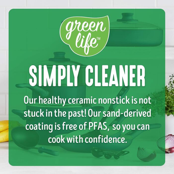 Набір посуду GreenLife Soft Grip Healthy Ceramic 12 предметів, антипригарне покриття, блакитний, без PFAS, для посудомийної машини