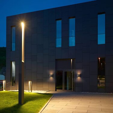 Світильник настінний LED K-Bright 12W, двосторонній потік світла (вгору та вниз), теплий білий 3000K, водонепроникний IP65, антрацит (іржавий колір), для дому та вулиці