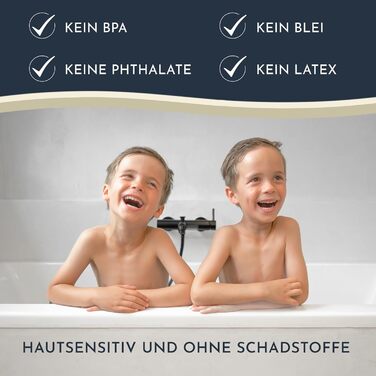 Дитячий килимок для ванни Homerella, антиковзкий, 100% BPA-free, 100x40 см, з 2 гачками, туркус Ocean Friends, для чутливої шкіри, протигрибковий, для малюків, миється