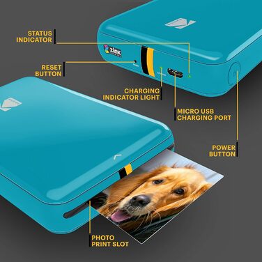 KODAK Step: Миттєва фотокамера з підключенням до смартфону - друкує фото на папері Zink 2x3”, Bluetooth, iOS & Android