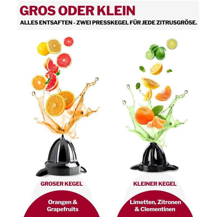 Електрична соковижималка Turmix Multi-Juicer CX 650 для цитрусових з нержавіючої сталі, 2 конуси для апельсинів та лимонів, тиха, посудомийна