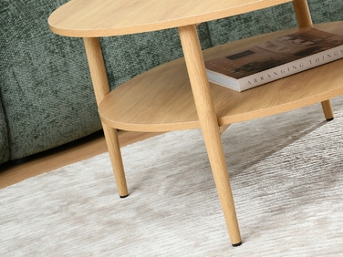 Круглий кавовий столик Mebel-Partner, 80 x 80 x 45 см, колір дуб