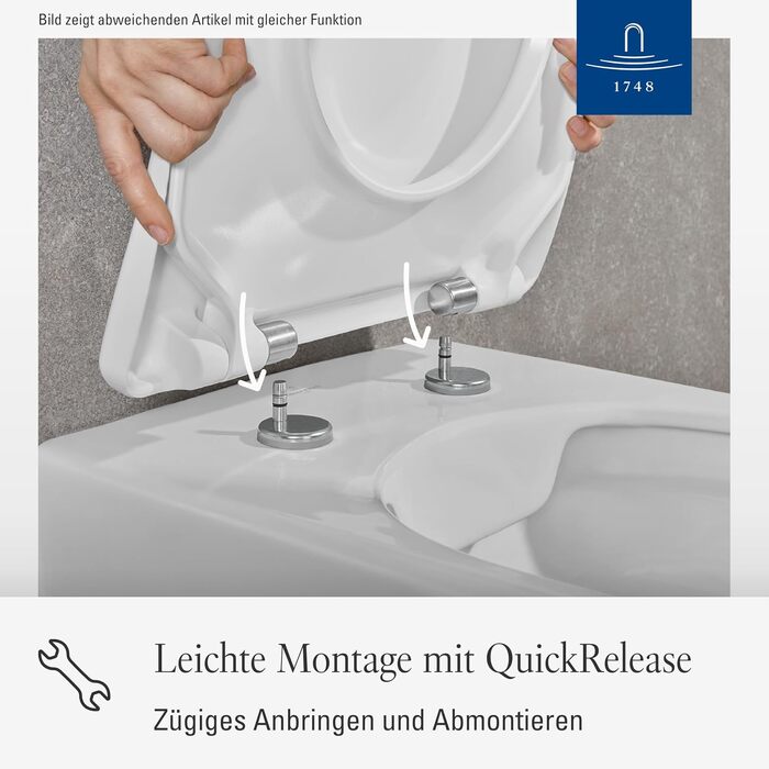 Сидіння для унітаза Villeroy & Boch Universal овальне, біле глянцеве, з мікроліфтом (м'яке закриття), знімне, ударостійкий дюропласт, оригінальна запчастина 8M94S101