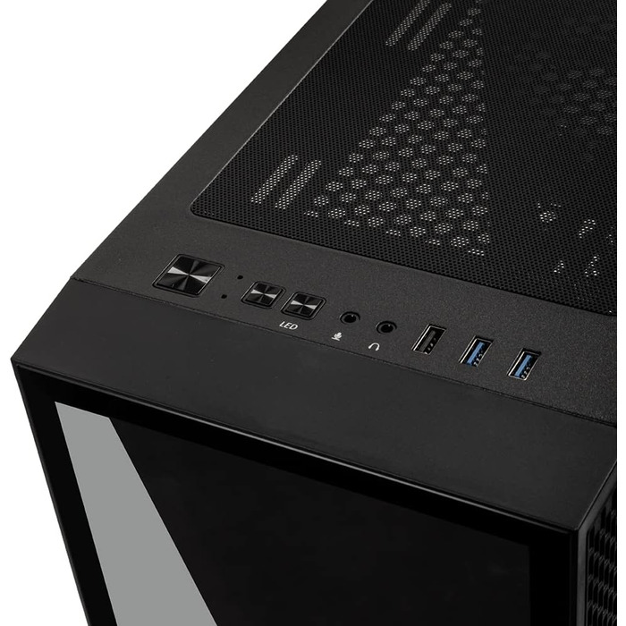 Корпус для ПК Kolink Void Rift Midi Tower з ARGB-підсвіткою, скляна панель, вертикальне встановлення GPU, ігровий, загартоване скло, для ATX
