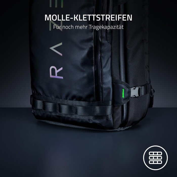 Ігровий рюкзак Razer Rogue V3 для ноутбука до 17.3 дюймів, зносостійкий поліестер, чорний/Chroma