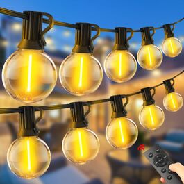 LED гірлянда вулична 30м G40 з пультом, IP44 для саду, тераси, веранди