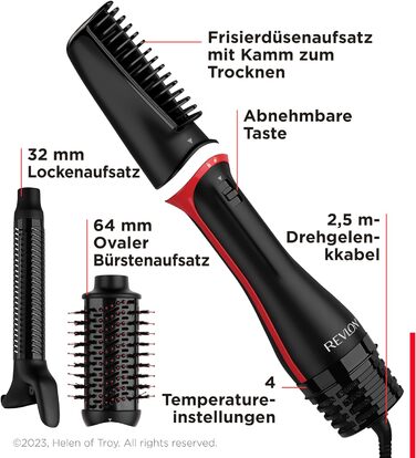 Фен-стайлер Revlon One-Step 3-в-1: фен, стайлер, плойка, знімна насадка, чорний