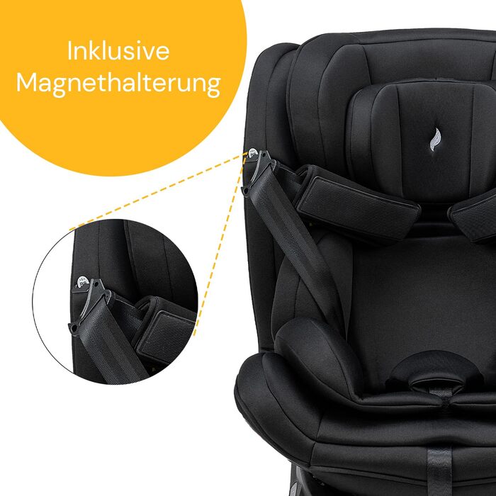 Дитяче автокрісло Osann Swift360 S i-Size, 360° поворотне, реверсивне, для дітей 76-150 см, чорне