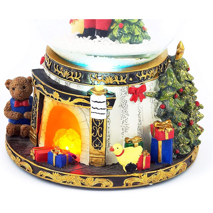 Велика LED снігова куля Wichtelstube-Kollektion з електричним сніговим вихором, музикою та зміною кольорів, блискуча куля для декору