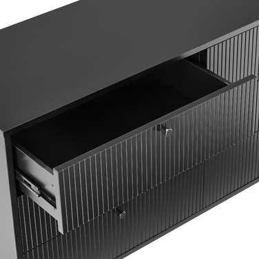 Тумба під TV/білизна KARBY S 120x40x75 см, 6 висувних ящиків, чорний колір, hjh LIVING