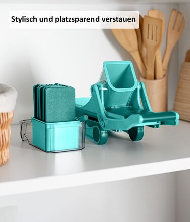 Nicer Dicer Mandoline 12-ти частинний набір для нарізки овочів, слайсер, овочевий гострий ніж, для нарізки соломкою, слайсами, кубиками, кухонний овочевий слайсер, турквіс/зелений