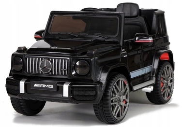 Дитячий електромобіль Mercedes G63 AMG з шкіряним сидінням та пультом керування, чорний