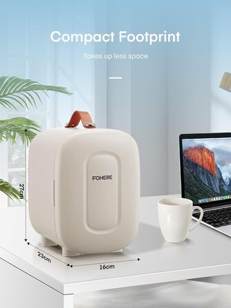 Міні холодильник FOHERE 5 літрів, USB живлення, 220V/12V, для напоїв та догляду за шкірою, білий