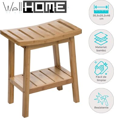 Бамбуковий шезлонг WELL HOME Harmonie в японському стилі Zen, 46x39x25 см