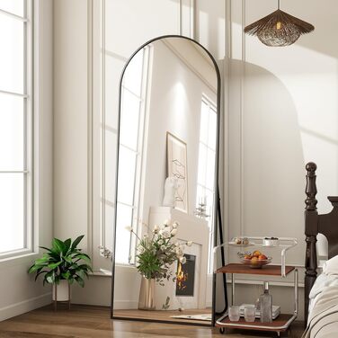 Дзеркало підлогове BEAUTYPEAK Bogen 142x52 см, чорне, повнорозмірне, настінне або з підставкою для спальні, вітальні, гардеробної