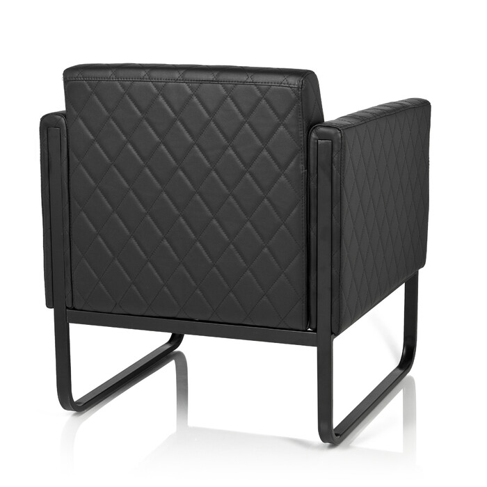 Крісло для відпочинку ARUBA BLACK, чорний каркас, штучна шкіра, одноразове, чорний колір, hjh OFFICE
