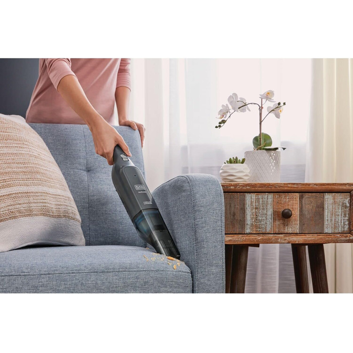 Акумуляторний ручний пилосос BLACK+DECKER Dustbuster Slim HLVC320B11, 12В, 2.0А·год, без мішка, бездротовий, з XXL-насадкою, зарядна станція, щілинна та меблева насадки