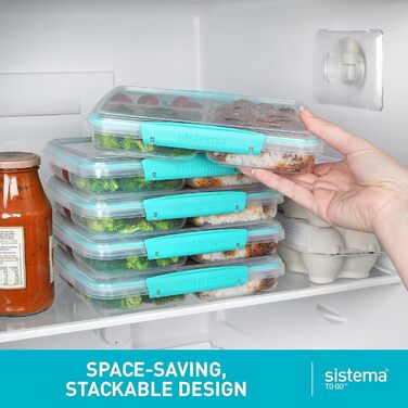 Набір контейнерів для їжі Nest IT Meal Prep | 5 шт. (820 мл) з 3 відділеннями, зелені