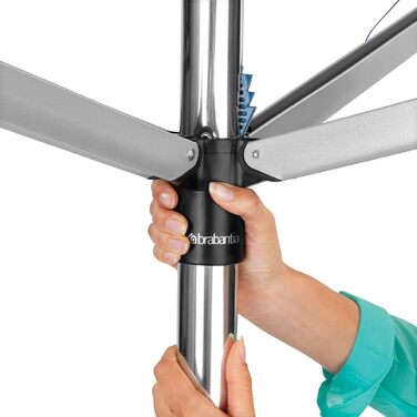 Ротаційна сушарка для білизни Brabantia Topspinner 50м, срібляста, з металевим анкером для кріплення в ґрунт