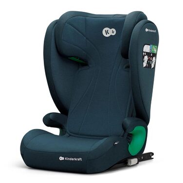 Дитяче автокрісло Kinderkraft JUNIOR FIX2 I-SIZE 15-36 кг, Isofix, регульована спинка і підголівник, безпечне, легке, для дітей 100-150 см, синє