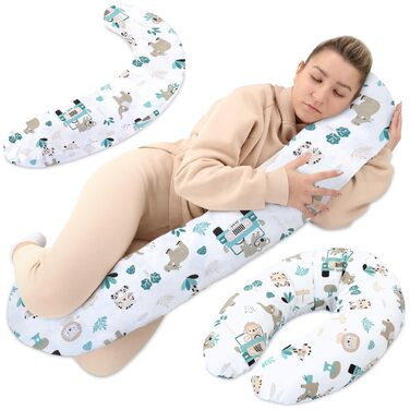 Подушка для вагітних та годування Totsy Baby XXL, анатомічна подушка для сну та підтримки тіла, бавовняний чохол Oeko-Tex