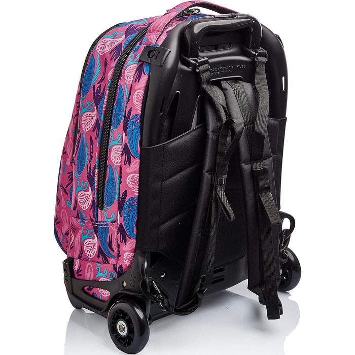 Дитячий шкільний рюкзак-тролей Invicta 3 в 1, знімний, на колесах, для школи та подорожей, рожевий New Tech Paisley