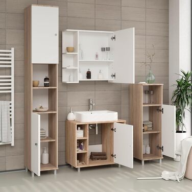 Тумба під умивальник Vicco Fynn, 60x54 см, дуб сонома/білий