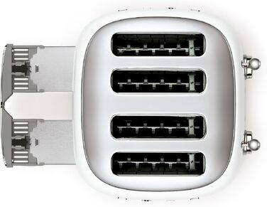 Тостер Smeg TSF03WHEU 4-секційний білий, 6 режимів, підігрів, розморожування, функція бейгл, 2000 Вт