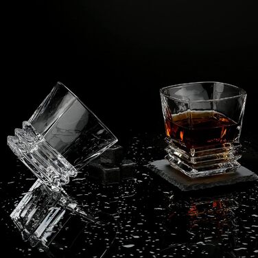 Подарунковий набір для віскі: склянка та охолоджуючі гранітні камені, подарункова коробка, ідеальний подарунок для чоловіків, тата, чоловіка, день народження, вечірка, 1 велика склянка та 4 гранітних камені
