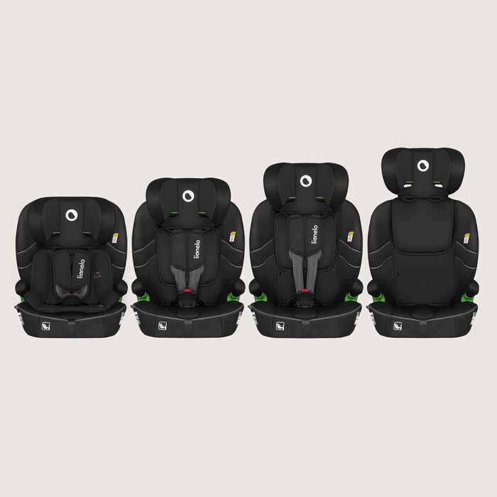 Автокрісло Lionelo Billy i-Size 76-150 см (15 міс - 12 років), ISOFIX, R129, Чорне