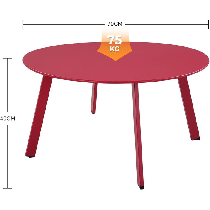 Стіл Grand Patio Bossa Nova Rot для балкона, вітальні та офісу, металевий, легкий монтаж, кавовий столик для вулиці та приміщень