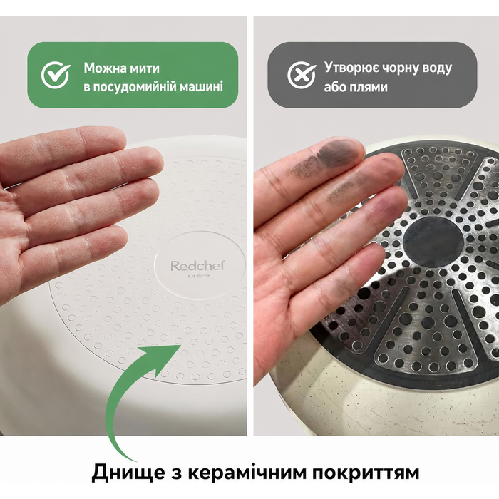Набір керамічного посуду Redchef для кемпінгу, 5 предметів, знімна ручка, без PTFE/PFAS/PFOA, компактний, для індукції та посудомийки, бежевий