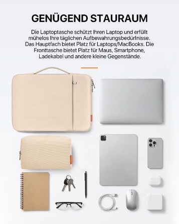 Чохол-сумка для ноутбука DOMISO для MacBook Pro 14 дюймів, захисний м'який кейс, бежевий