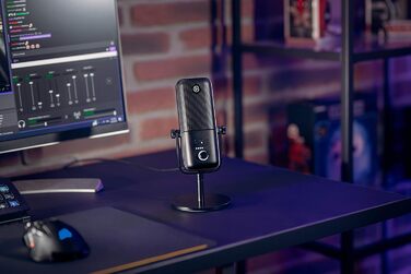 Elgato Wave:3 – професійний USB конденсаторний мікрофон для стрімінгу, подкастів, ігор та домашнього офісу, з безкоштовним мікшуванням і плагінами звукових ефектів, захист від спотворень, Plug & Play, для Mac і ПК