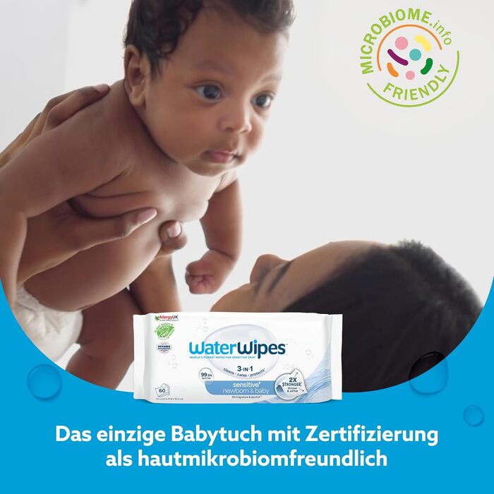 Дитячі вологі серветки WaterWipes Original, 99.9% води, гіпоалергенні, без віддушок, 1080 шт (18 пачок по 60 шт)