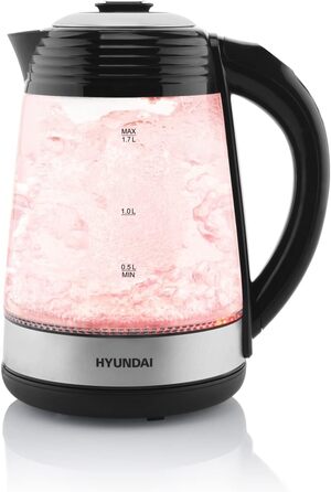 Електрочайник скляний HYUNDAI VK 780, 1.7 л, 2200 Вт, 7 температурних режимів, LED підсвітка, функція збереження тепла
