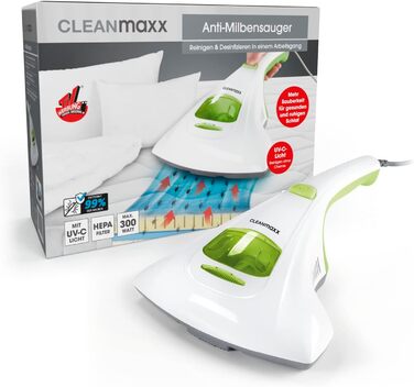 Ручний пилосос CLEANmaxx проти пилових кліщів з UV-C, до 99% знищення, без хімії, для матраців, алергіків