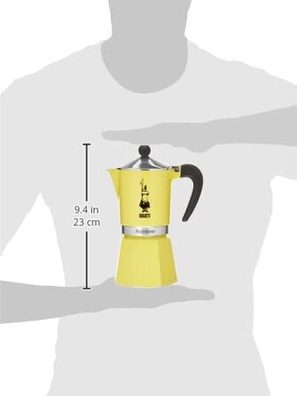 Кавоварка Bialetti Rainbow 4983, алюмінієва, жовта, на 6 чашок