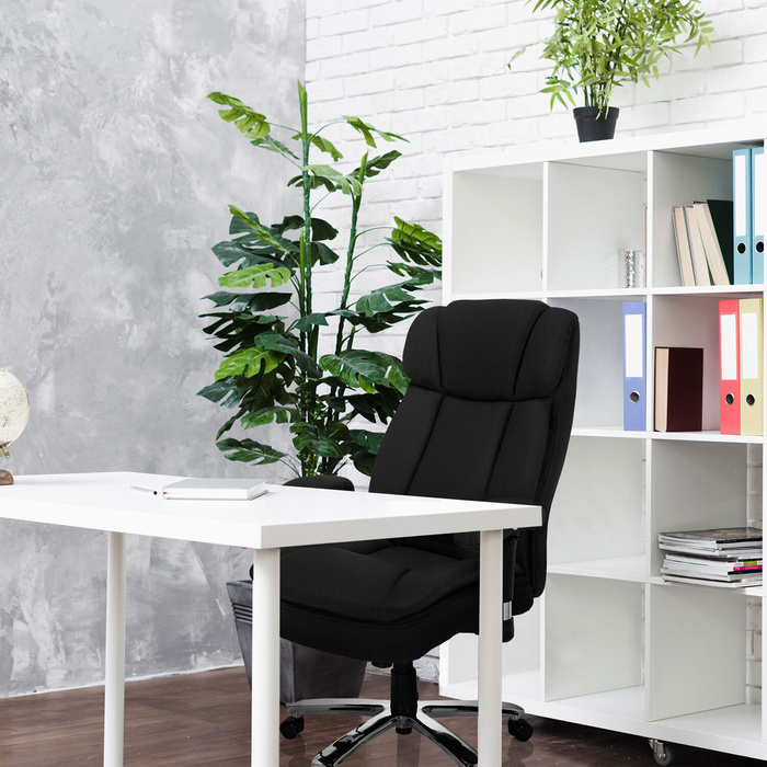 Надміцне крісло / офісне крісло BUILDER XXL I тканина чорна hjh OFFICE