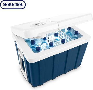 Автомобільний холодильник Mobicool MQ40W 39л, 12/230V, з колесами, блакитний - для авто, човна, кемпера