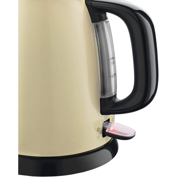 Електричний чайник Russell Hobbs Colours+ Edelstahl 1.0л, 2400Вт, з фільтром від накипу та індикатором рівня води, колір крем (24994-70)