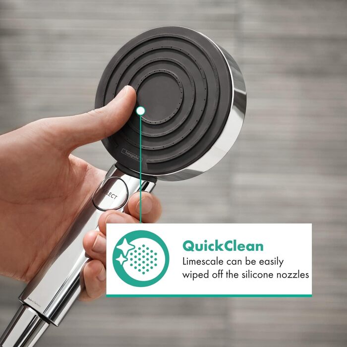 Душова лійка Hansgrohe Pulsify Select S EcoSmart з 3 режимами, 6.9 л/хв, Antikalk, 105 мм (Хром, 1 режим PowderRain)