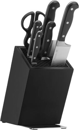 Підставка для ножів WMF FlexTec, чорна, для 15 кухонних ножів, нержавіюча сталь Cromargan 18/10 та якісний пластик