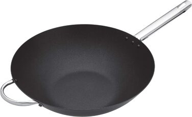 Вок Master Class Carbon 8 л, антипригарний, карбонова сталь, 35,5 см, чорний