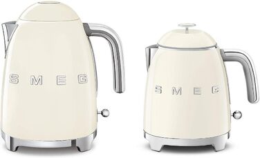 Електричний чайник Smeg KLF05CREU, 0.8 л, кремовий, з нержавіючої сталі, з автовимкненням та індикатором рівня води