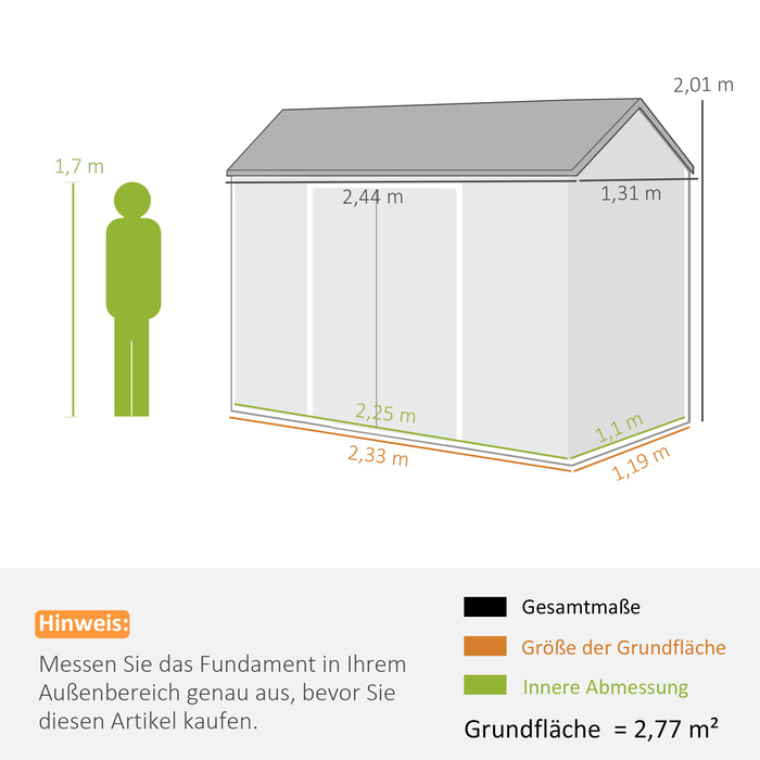 Господарська хатина 2,77 м², сарай для інструментів з дерев'яним декором, 2 вікна, подвійні двері, вентиляція, підлога, замок, рукавички в комплекті
